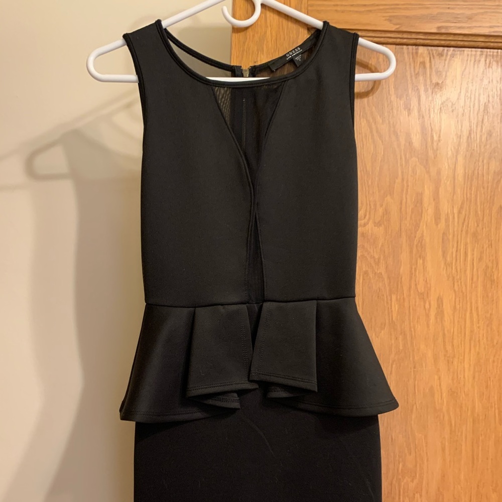 Guess Peplum Sheer Back Dress, size S